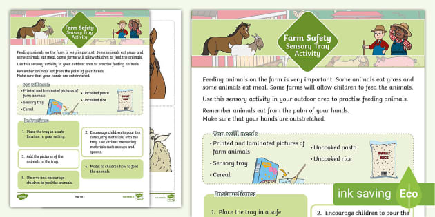 Farm Safety Sensory Tray Activity Teacher Made Twinkl