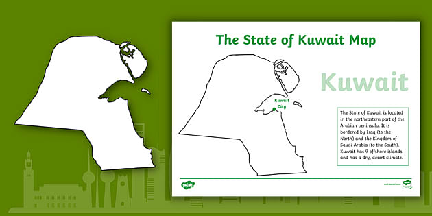 The State Of Kuwait Map Geography Hecho Por Educadores