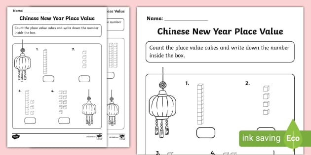 FREE Chinese New Year Place Value Activity Sheet Twinkl