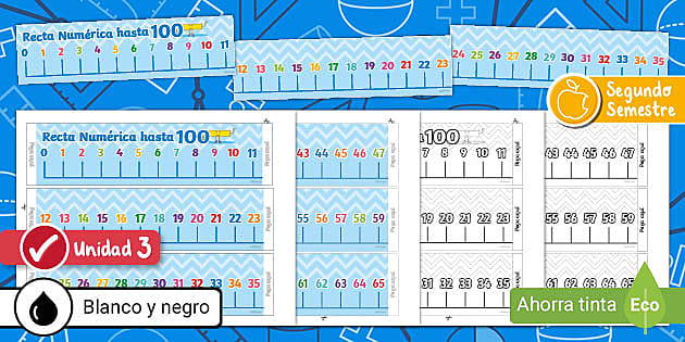 Recta Numérica Números del 0 al 100 teacher made