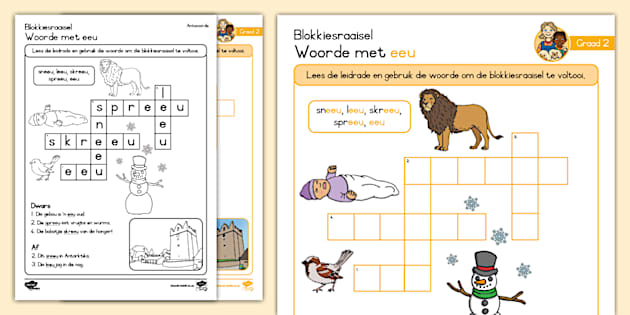 Graad Klanke Blokkiesraaisel Eeu Hecho Por Educadores