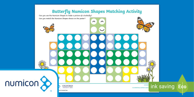 Butterfly Numicon Shape Matching Activity Twinkl