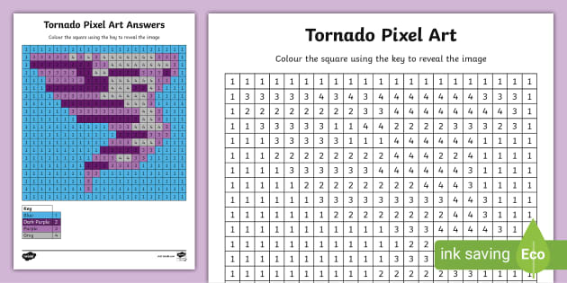 FREE Tornado Pixel Art Template Lehrer Gemacht Twinkl