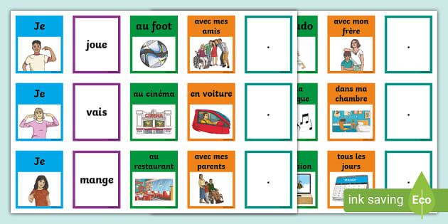 French Grammar Present Tense French Sentence Builder