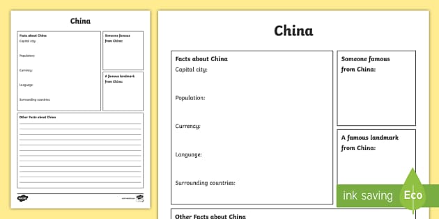 China Fact Sheet Writing Template Teacher Made Twinkl