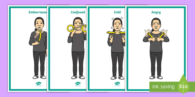 British Sign Language Bsl Emotions And Feelings Display Posters