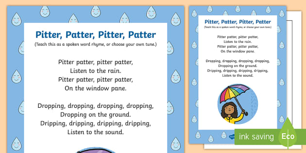 Pitter Patter Pitter Patter Rhyme Hecho Por Educadores