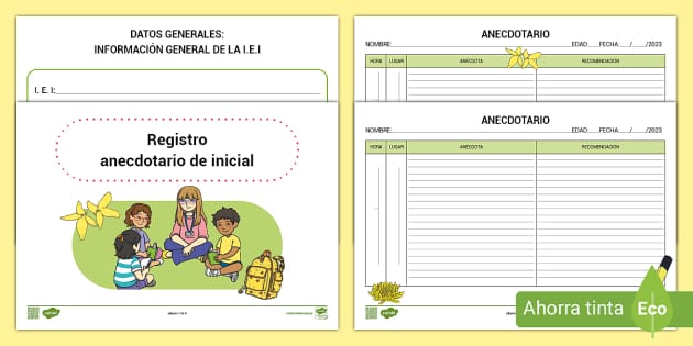 Plantilla Registro Anecdotario De Inicial Teacher Made