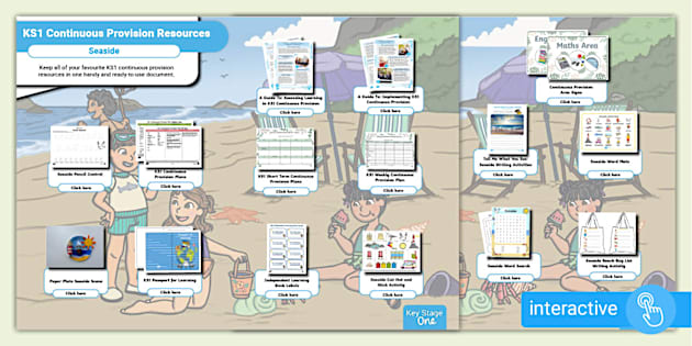 KS1 Continuous Provision Pack Seaside Twinkl