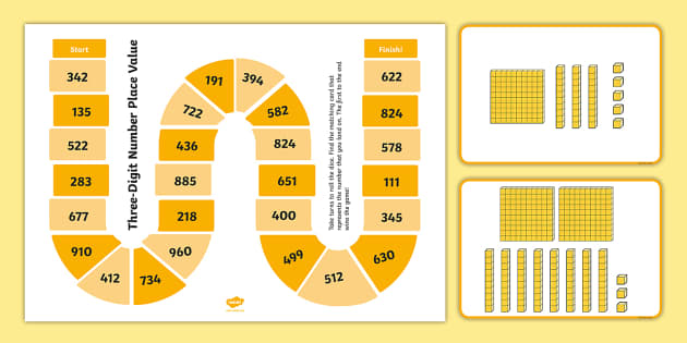 Three Digit Number Place Value Board Game Twinkl