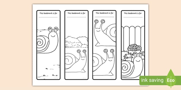 Free Snail Bookmarks To Colour Hecho Por Educadores