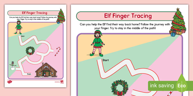 Elf Finger Tracing Activity Lehrer Gemacht Twinkl