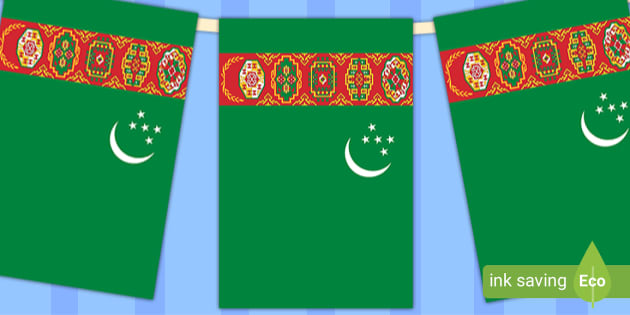 FREE Turkmenistan Flag Bunting Hecho Por Educadores