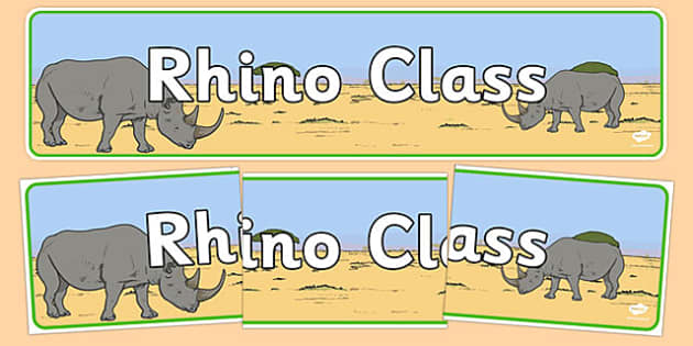 FREE Rhino Themed Classroom Display Banner Teacher Made