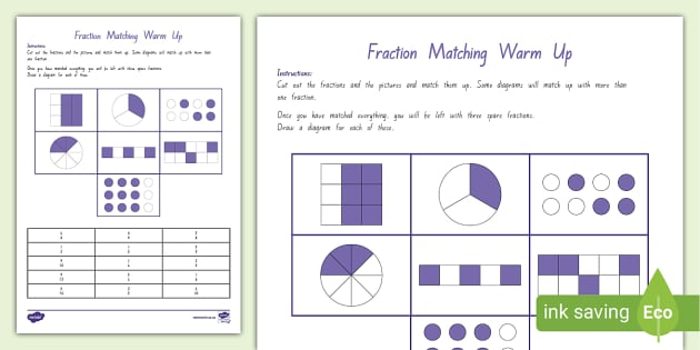 Fraction Matching Activity Teacher Made Twinkl