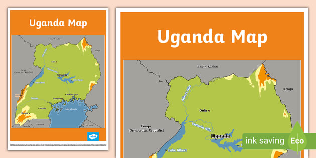 KS2 Uganda Display Map Twinkl