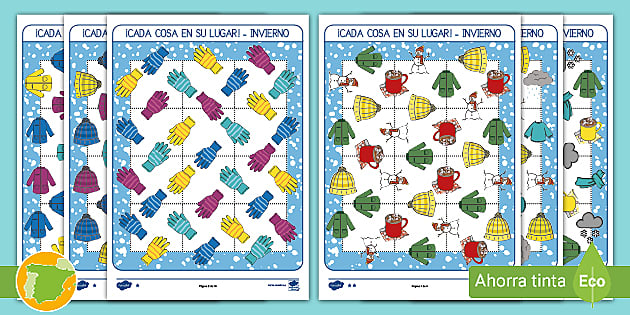 Ficha De Actividad Cada Cosa En Su Lugar Invierno