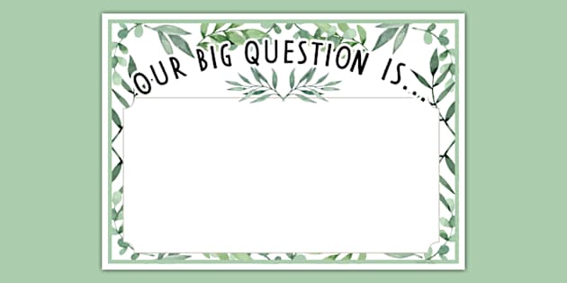 Muted Botanical Themed Our Big Question Is Display Poster