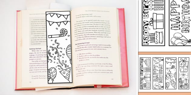 Party Colouring Bookmarks Twinkl Party Teacher Made