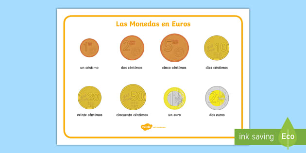 Euro Coins Word Mat Spanish Hecho Por Educadores