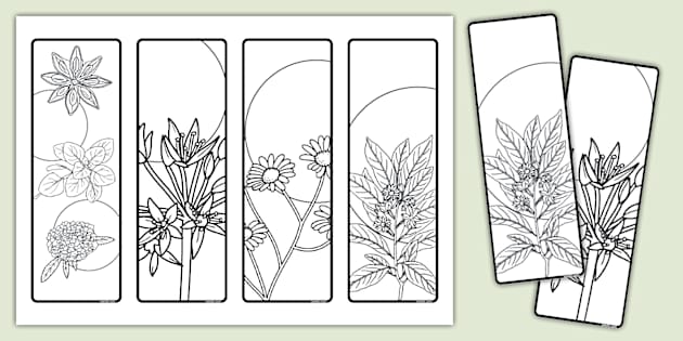 Herb Colouring Bookmarks Teacher Made Twinkl