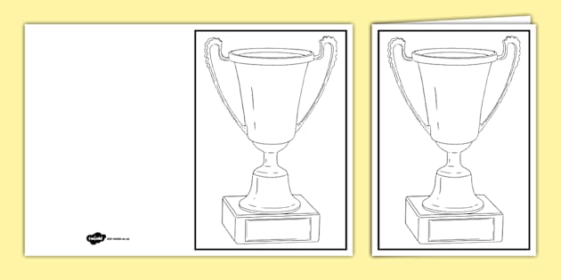 Trophy Colouring Greeting Card Creat De Profesori Twinkl