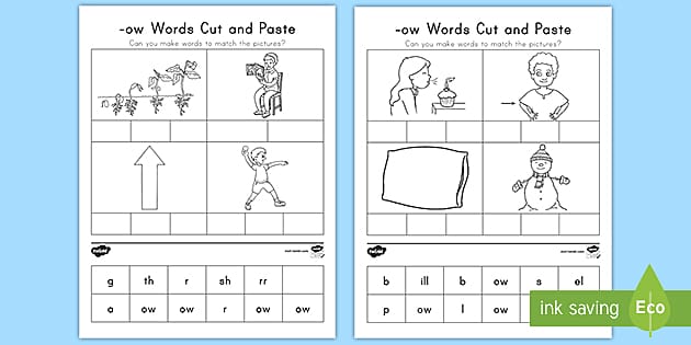 Ow Digraphs Cut And Paste Activity Professor Feito