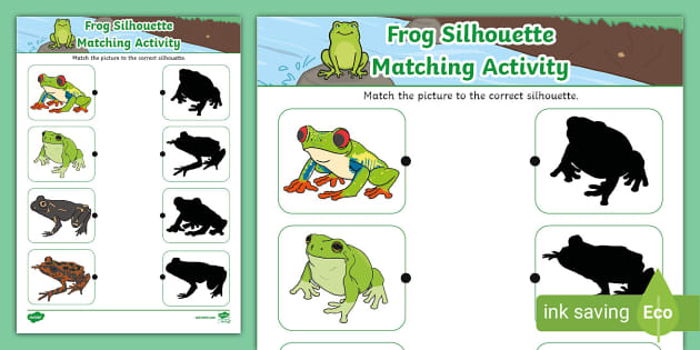 Frog Silhouette Matching Activity Hecho Por Educadores