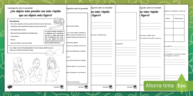 Ficha De Actividad Por Niveles Investigaci N Sobre La Gravedad