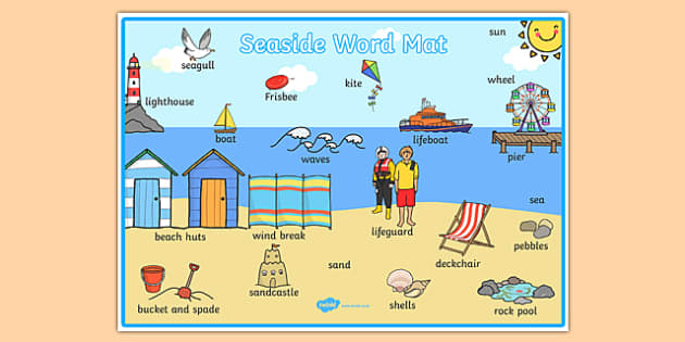 Seaside Themed Scene Word Mat Teacher Made Twinkl