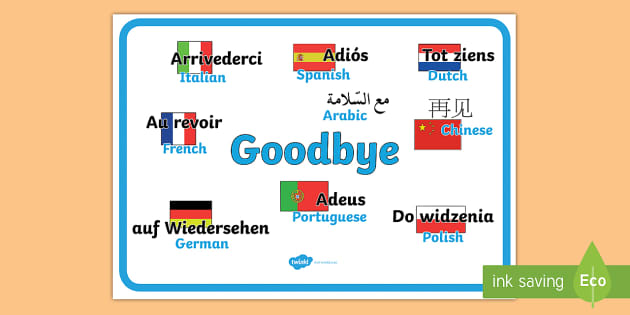 Mixed Language Goodbye Display Signs Teacher Made