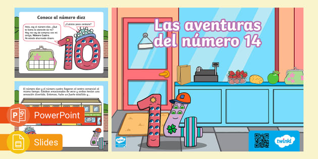 PowerPoint Las Aventuras del Número 14 teacher made