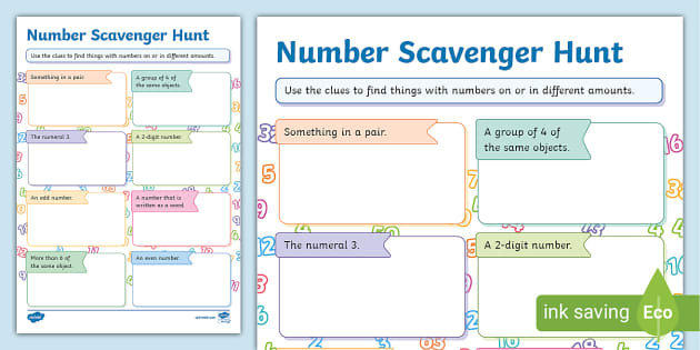 NEW Number Scavenger Hunt Lehrer Gemacht Twinkl