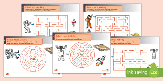 Free Saturn Maze Activity Worksheets Creat De Profesori