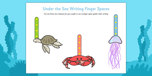 Under The Sea Writing Finger Spacers Profesor Hizo