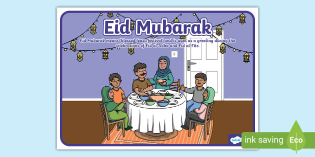 Eid Mubarak Meaning Display Poster Lehrer Gemacht Twinkl