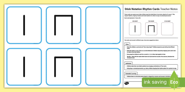 KS1 Create Your Own Stick Notation Rhythm Activity