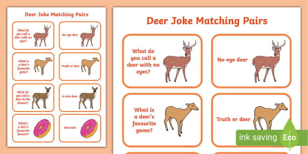 Deer Joke Matching Pairs Professor Feito Twinkl