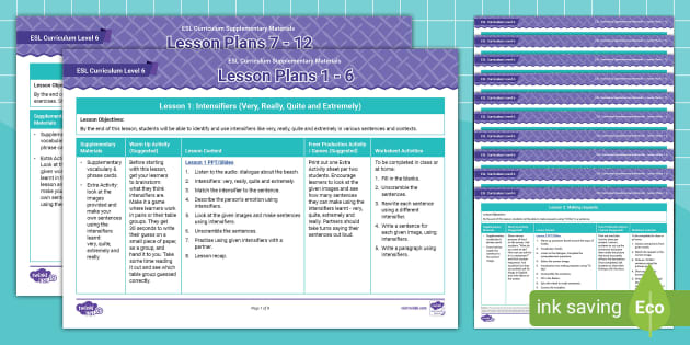 Esl Curriculum Level Lesson Plans Hecho Por Educadores