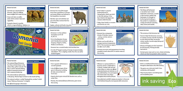 Ks Romania Fact Cards Geography Teacher Made Twinkl