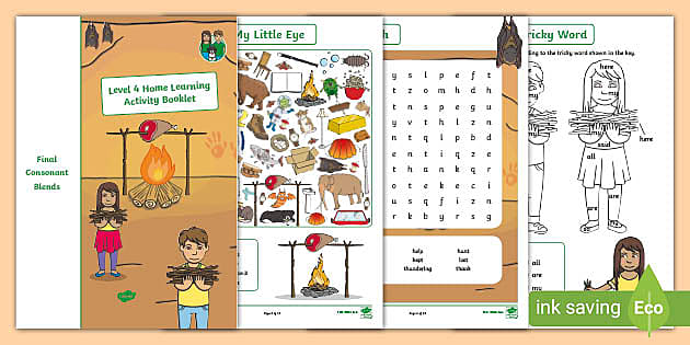 Phonics Home Learning Activity Booklet Level 4 CVCC Words