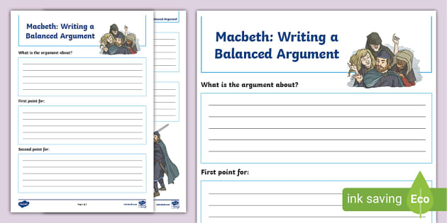 Macbeth Writing A Balanced Argument Teacher Made Twinkl