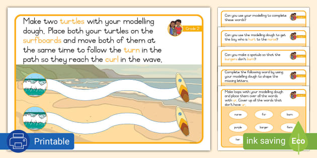 Grade Phonics Ur Modelling Dough Playmats Twinkl