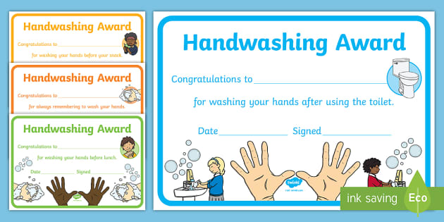 Handwashing Certificates nauczyciel wykonał Twinkl