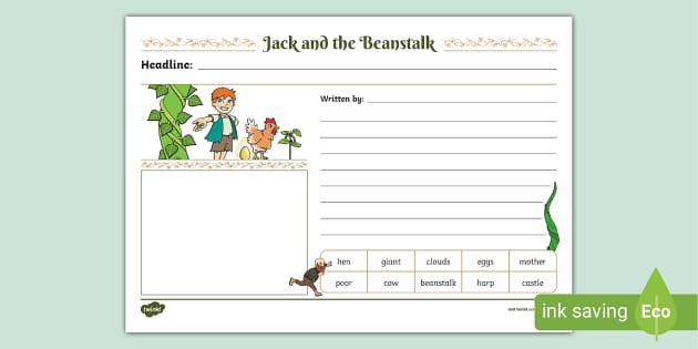 Jack And The Beanstalk Newspaper Template Professor Feito