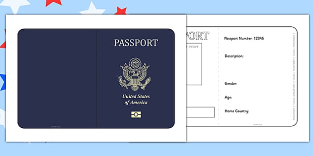 United States Of America Passport Template Twinkl