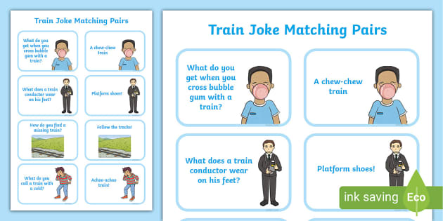 Train Joke Matching Pairs Teacher Made Twinkl