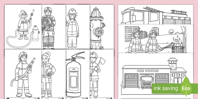 Firefighter Colouring Sheet Pack Teacher Made Twinkl