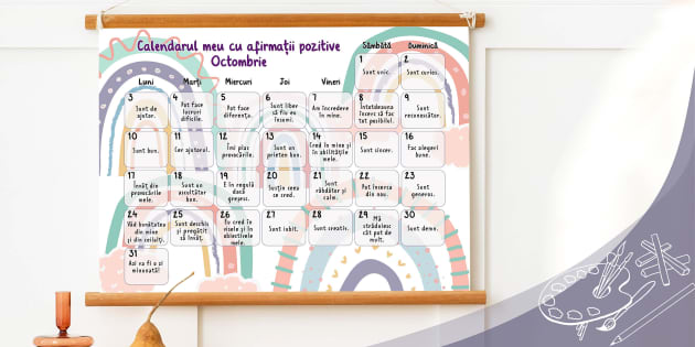 Calendarul Meu Cu Afirma Ii Pozitive Octombrie Plan