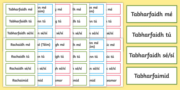 Irregular Irish Verbs Past Present And Future Tense